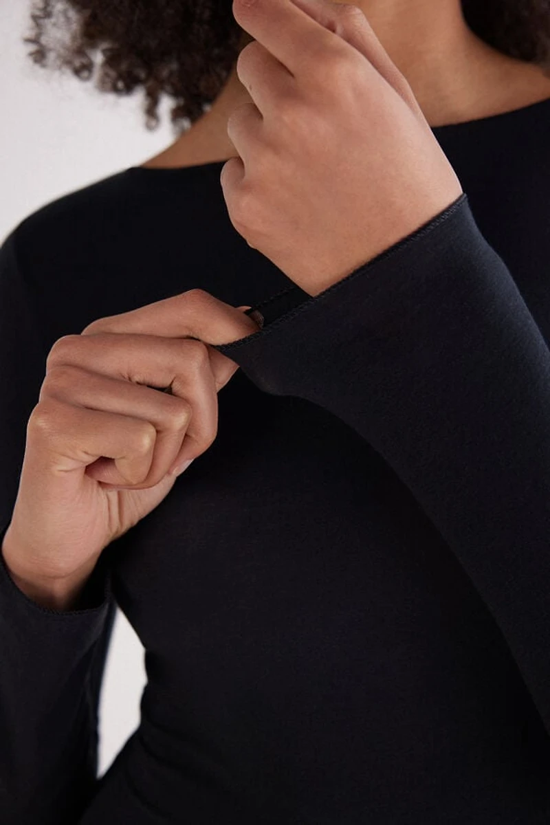 Ultralight Cotton Bateau Neck Top