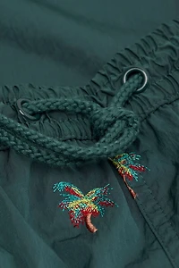 Embroidered Palm Tree Swim Trunks