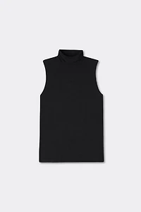 Sleeveless Turtleneck Micromodal Shirt