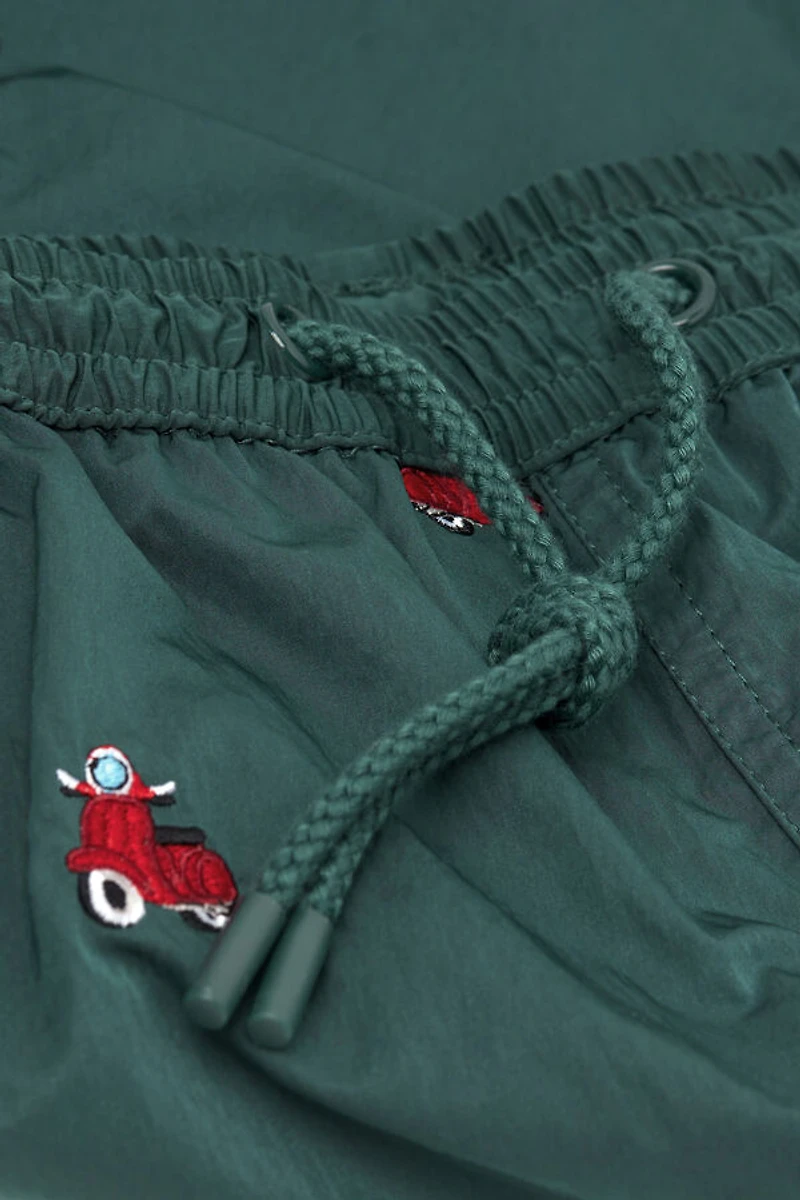 Embroidered Scooter Swim Trunks