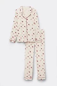 Candy Print Button Up Modal Pajamas