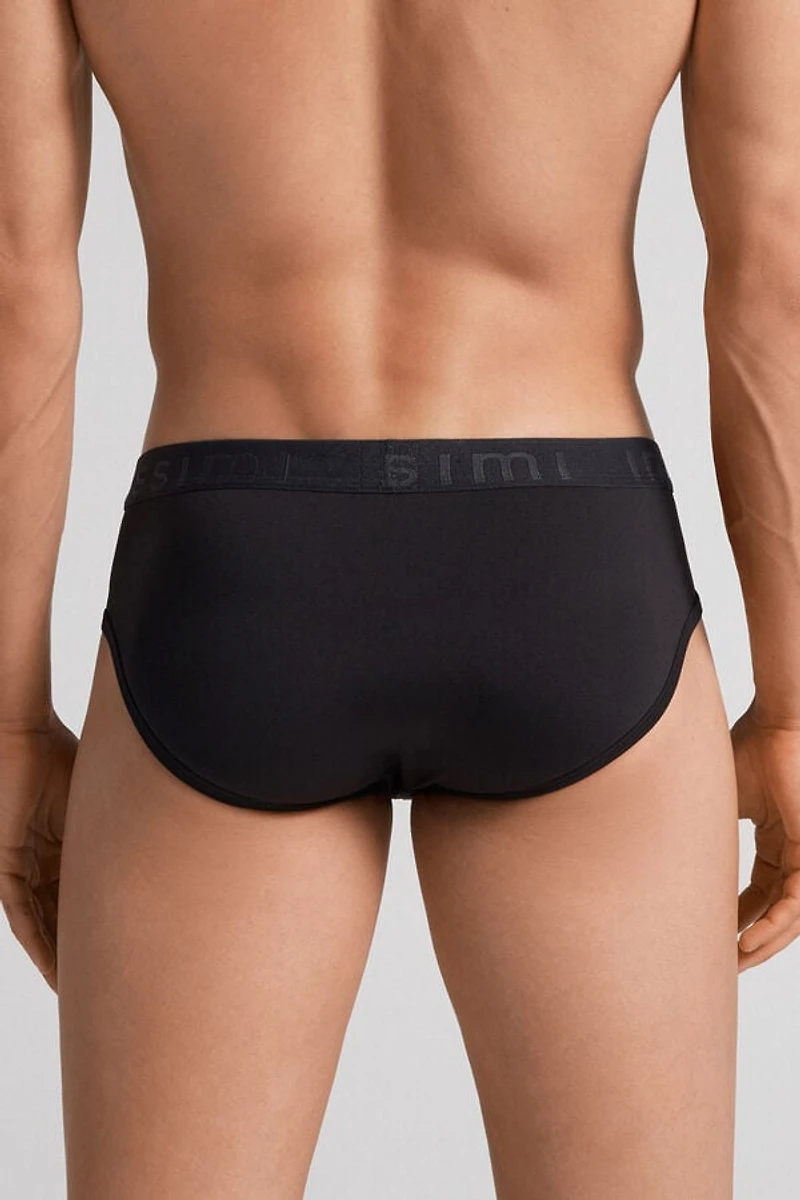 Microfiber Briefs with Logo Detail