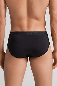 Microfiber Briefs with Logo Detail