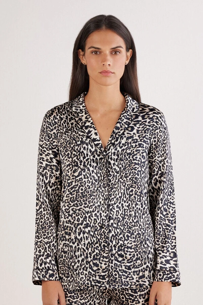 A Moment of Glamour Long Sleeve Silk Top