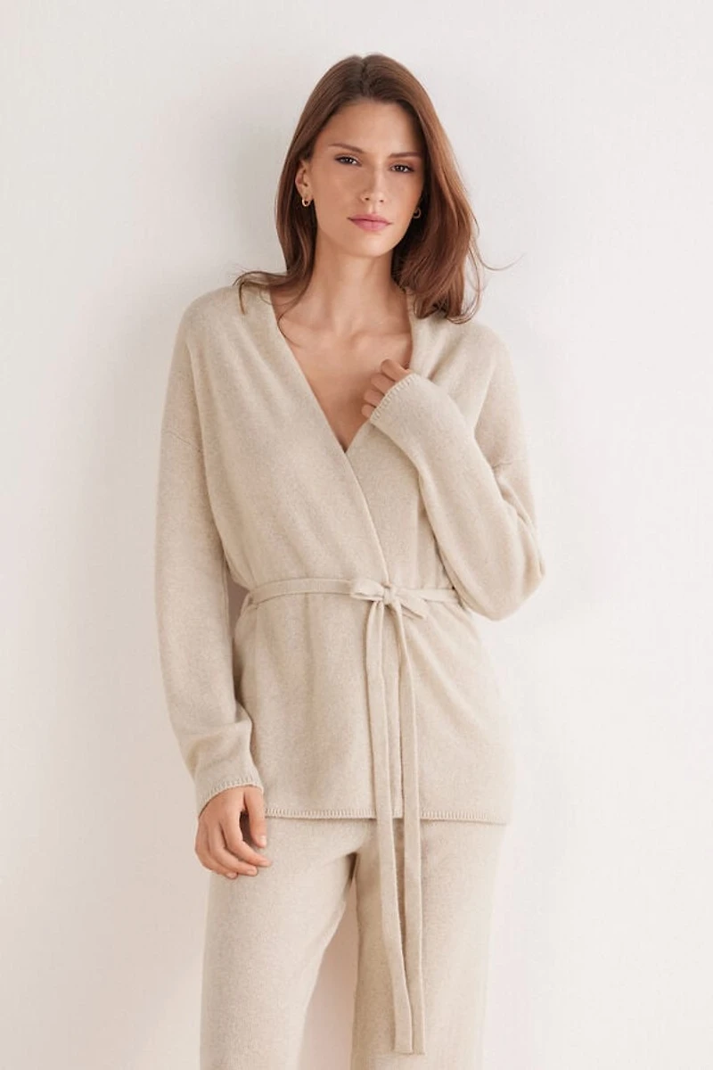 Belted Cardigan 100% Cashmere