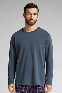 Washed Collection Long Sleeve Cotton Knit Shirt