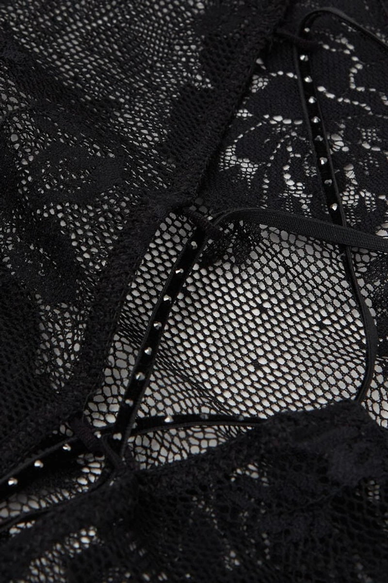 La Femme Fatale Long Sleeve Bodysuit Lace