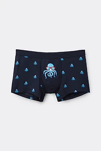 Octopus Print Natural Fresh Cotton Boxers