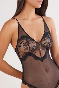 La Vie en Rose Tulle and Lace Bodysuit