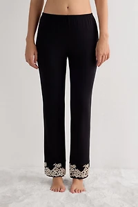 Pretty Flowers Ruffled Full Length Modal Pants