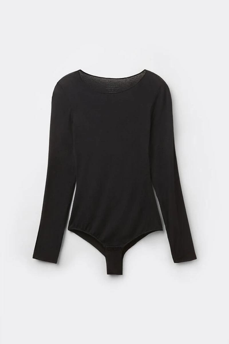 Modal and Cashmere Long-Sleeve Bodysuit
