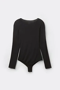 Modal and Cashmere Long-Sleeve Bodysuit