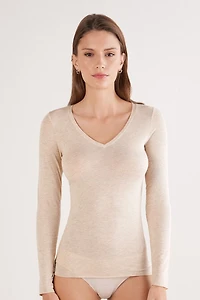 V-neck top Modal Ultralight with Cashmere