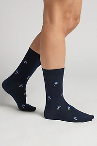 Sonic Print Cotton Crew Socks