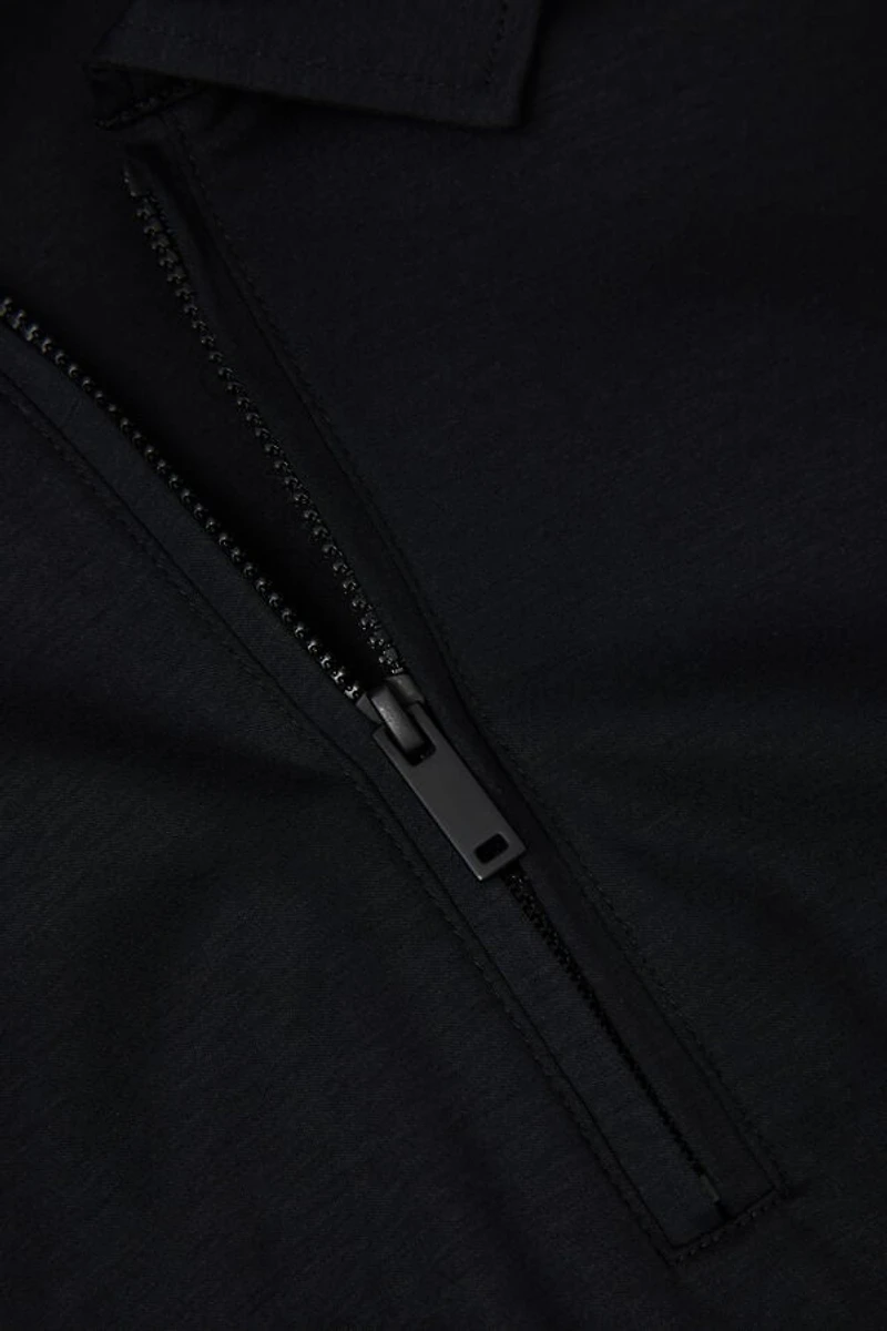 Short Sleeve Zip Polo Shirt Premium Mercerized Cotton