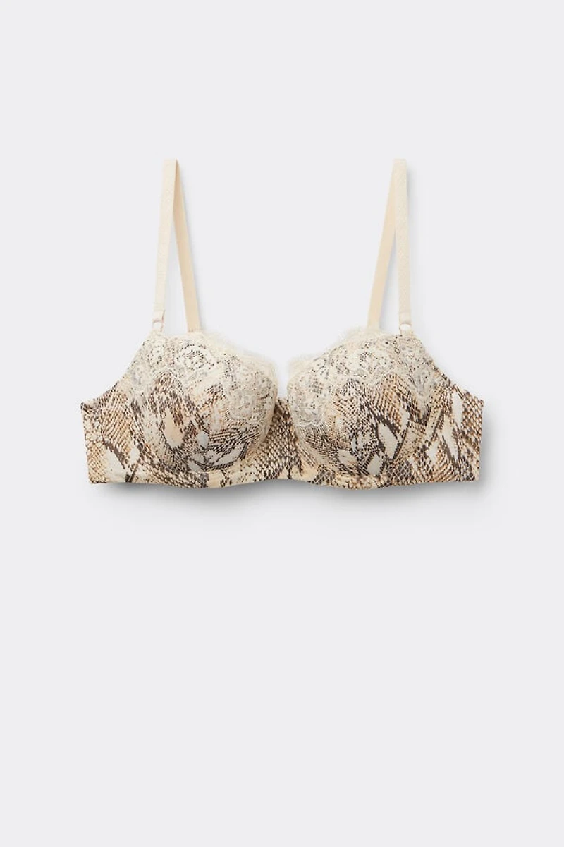 Seductive Glamour Snakeskin Print Sofia Balconette Bra