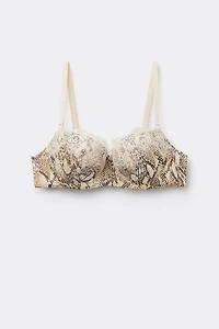 Seductive Glamour Snakeskin Print Sofia Balconette Bra