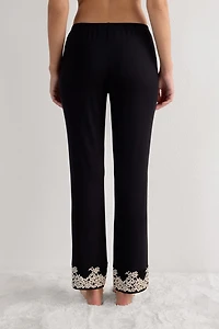 Pretty Flowers Ruffled Full Length Modal Pants