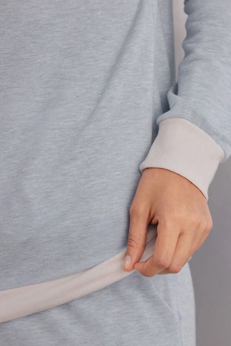 Cold Winter Night Long Sleeve Top Modal with Wool