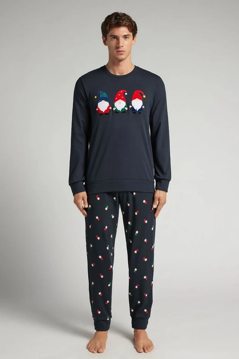 Gnome Print Full Length Cotton Pajamas