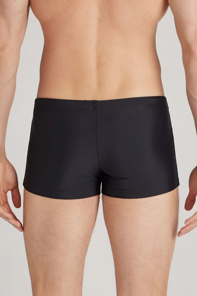 Plain Square-Cut Swim Trunks