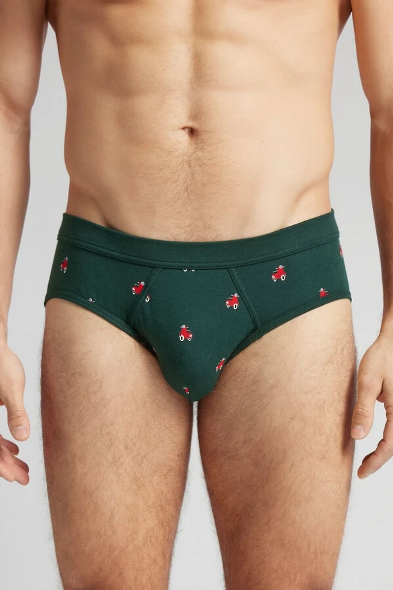 Scooter Print Natural Fresh Cotton Briefs