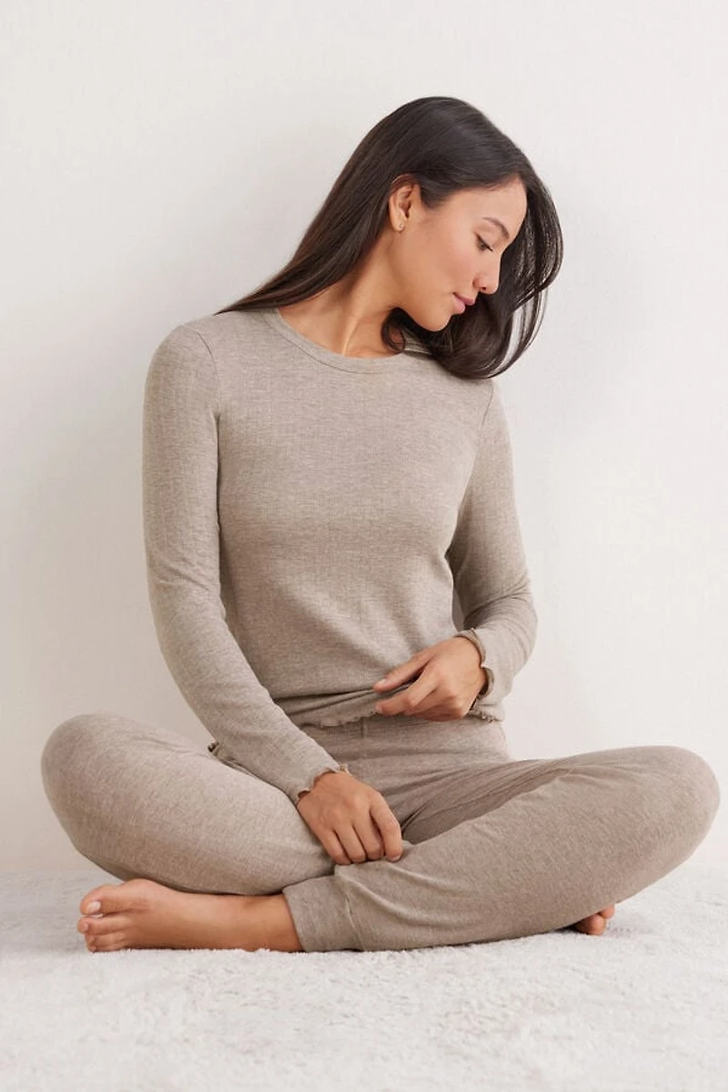Luxyury Softness Long Sleeve Modal Top with Cashmere