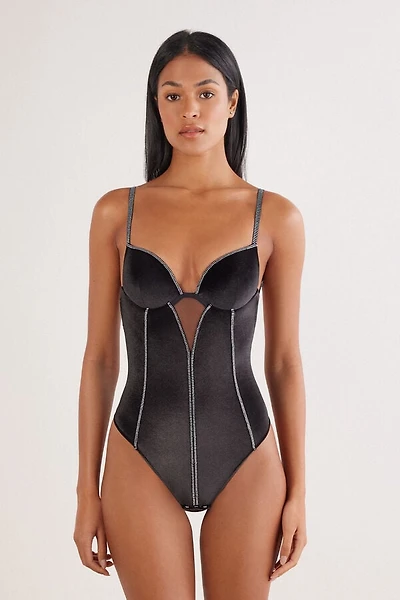 Girls Wanna Glisten Sexy Back Bodysuit