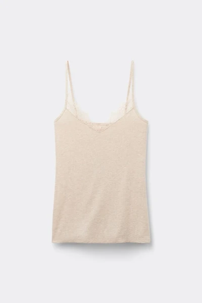 Modal Ultralight Cashmere Blend Top with Lace