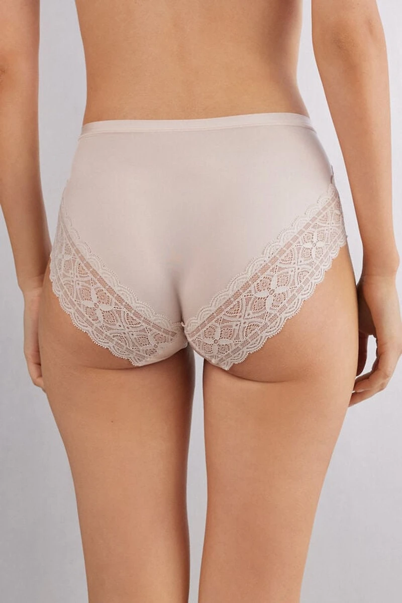 High Waist Panties Ultralight Microfiber with Lace