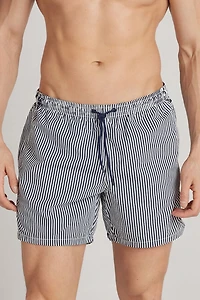 Stripe Print Swim Trunks