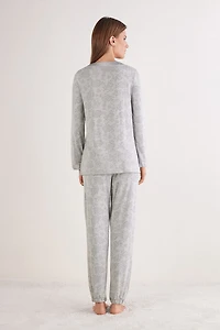 Soft Dreams Devoré Motif Full Length Pajamas