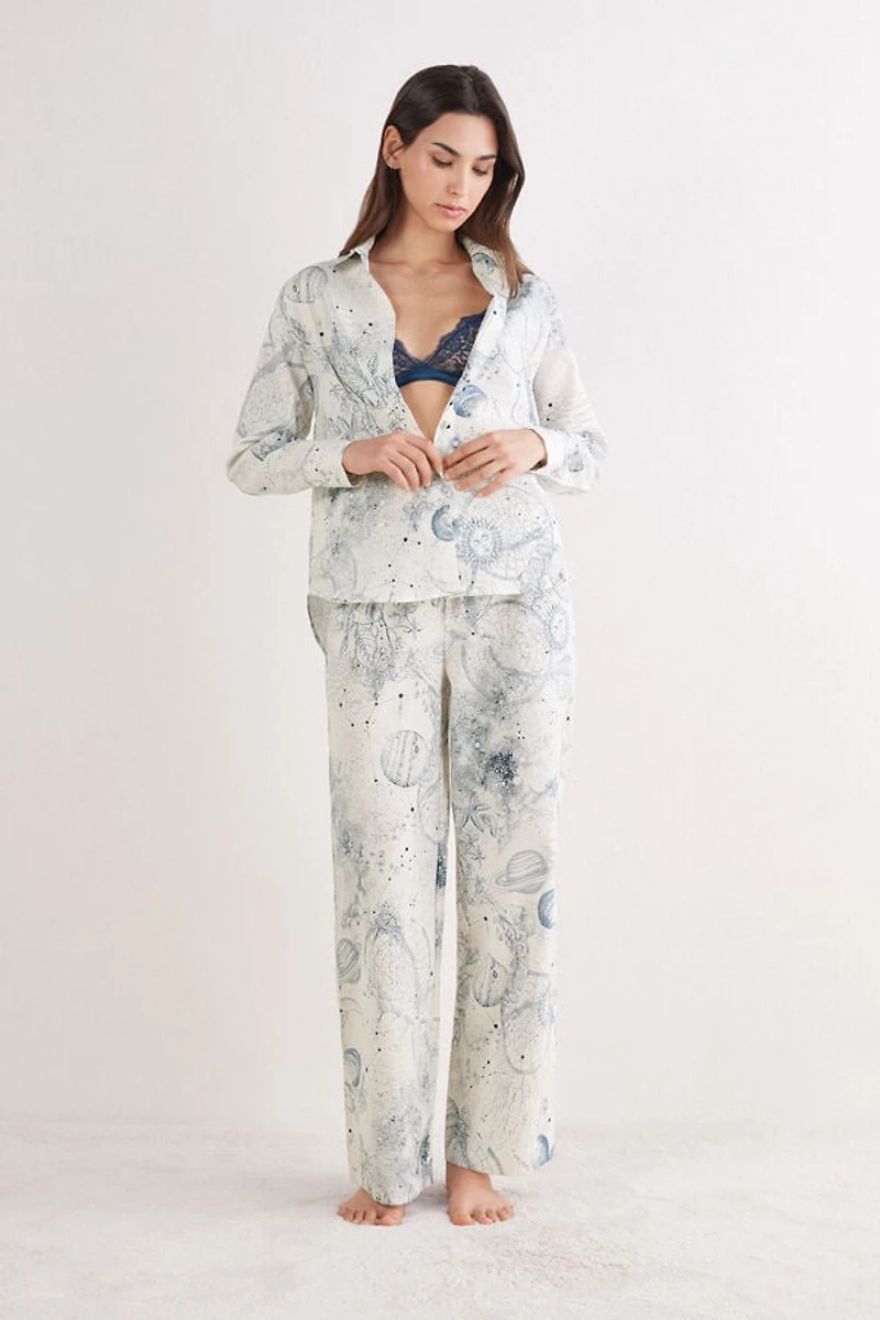 Luxury Dreams Full Length Linen and Cotton Pajamas