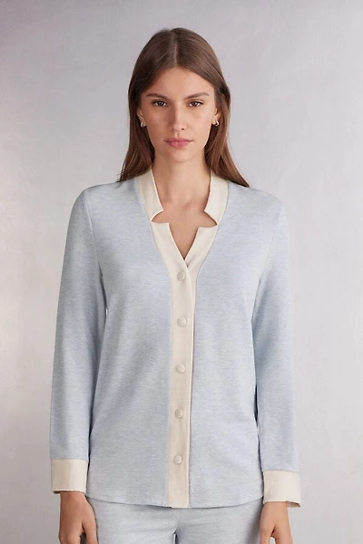 Cold Winter Night Button Up Top Modal with Wool