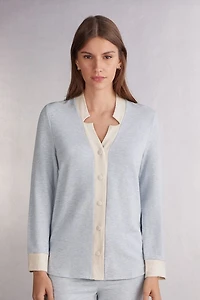 Cold Winter Night Button Up Top Modal with Wool