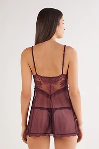 La Vie en Rose Tulle and Lace Babydoll