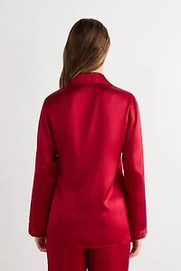 Mannish-Cut Jacket Silk Satin