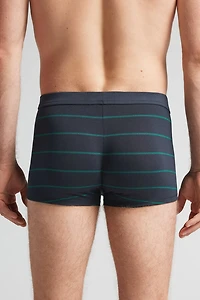 Blue Green Stripe Print Superior Cotton Boxers