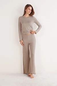 Luxyury Softness Full Length Modal Palazzo Pants with Cashmere