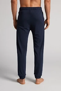 Modal and Silk Piqué Full Length Pants
