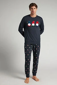 Gnome Print Full Length Cotton Pajamas