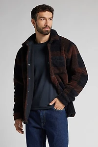 Blue and Red Check Polar Fleece Overshirt