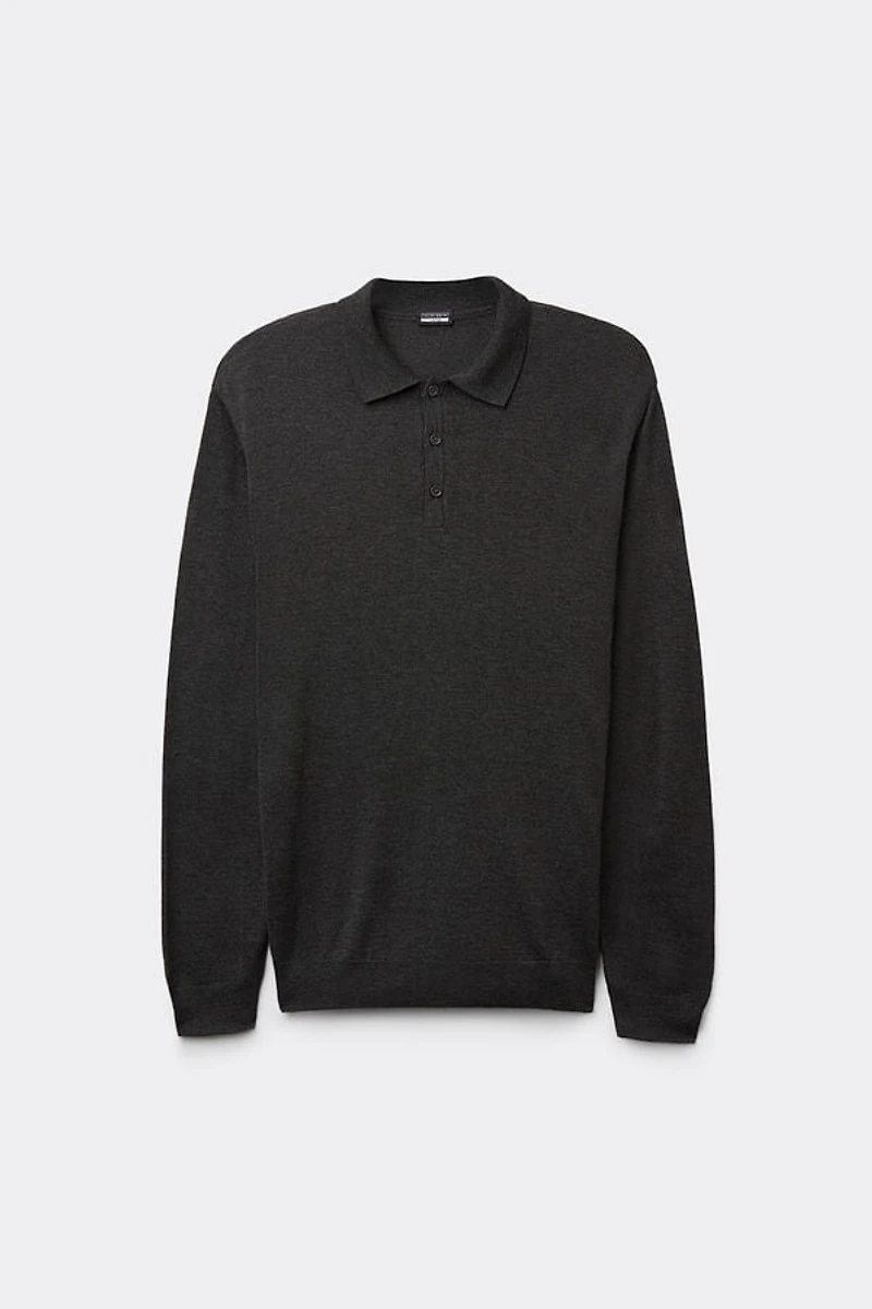 Long Sleeve Knit Polo