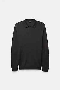 Long Sleeve Knit Polo