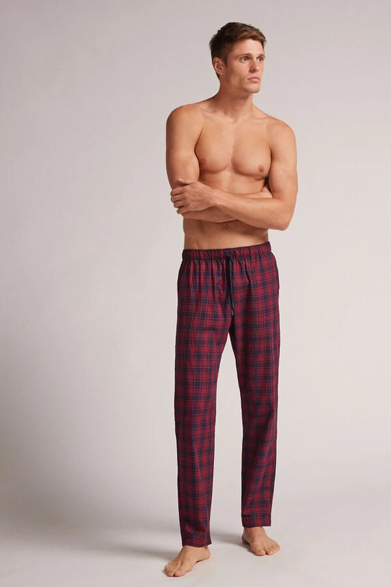 Check Print Cotton Cloth Pants