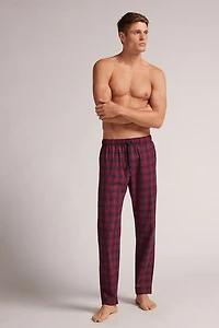 Check Print Cotton Cloth Pants