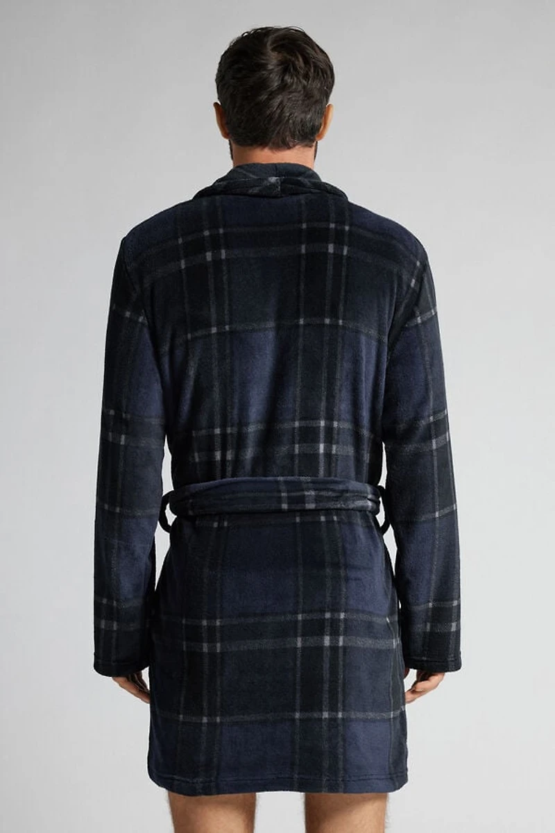 Tartan Print Fleece Robe