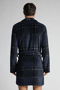Tartan Print Fleece Robe