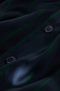 Striped Silk Full Length Pajamas
