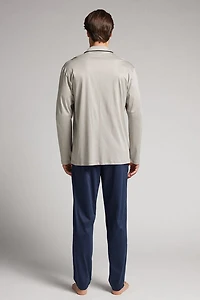 Double Breasted Full Length Cotton Pajamas